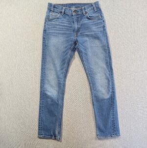 Levi's 505 Cropped Jeans Women's 26 Medium Wash Blue Orange Tag